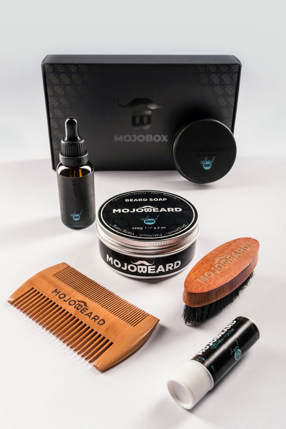MOJO Six Pack Beard & Stache Combo Island